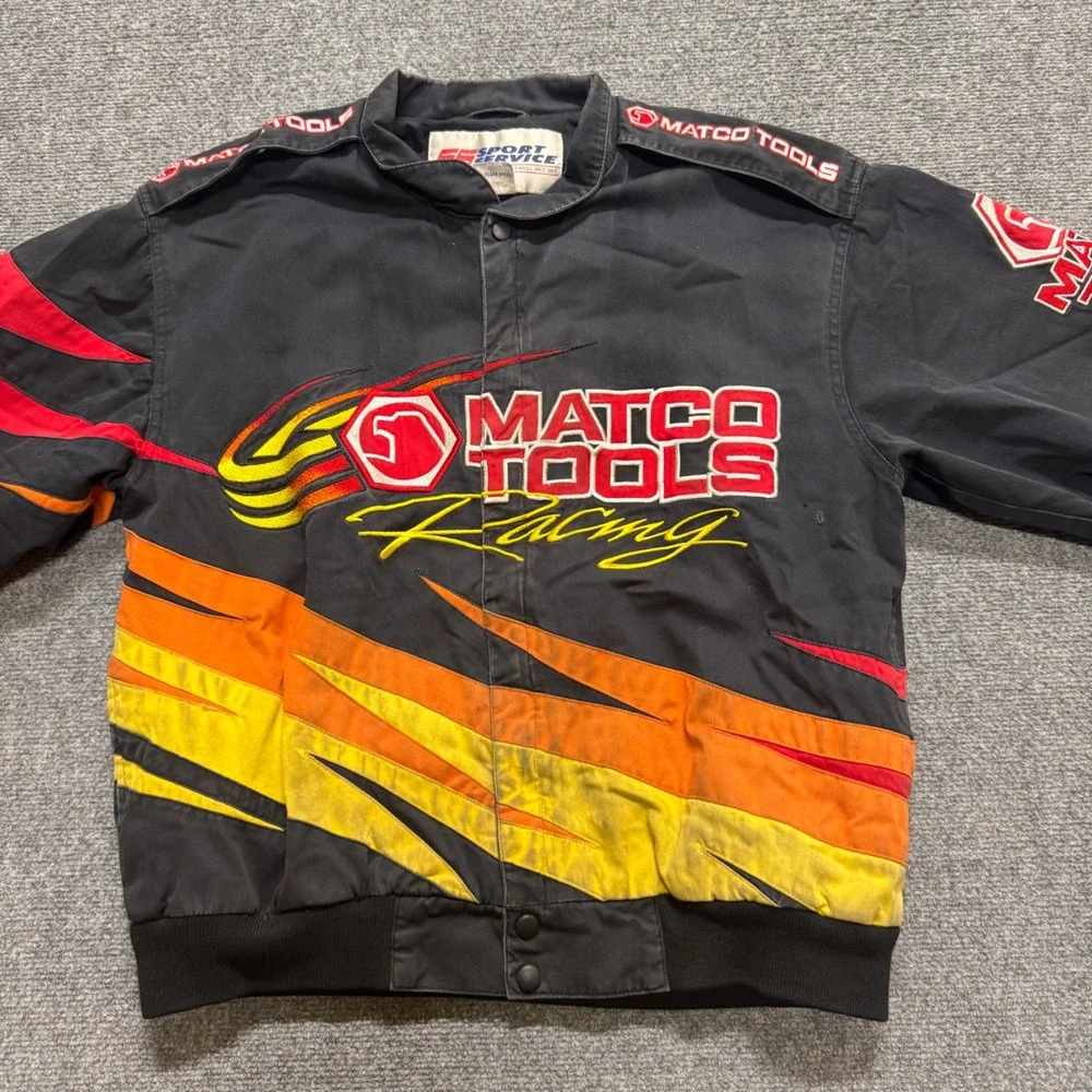 VTG Matco Tools NASCAR Jacket Men's  M Sport Service Embroidered Y2K Button Up